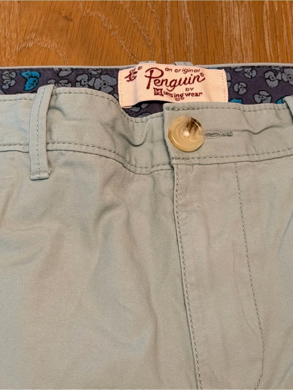 Original Penguin Light Blue Green Chino Shorts Men’s Size 34